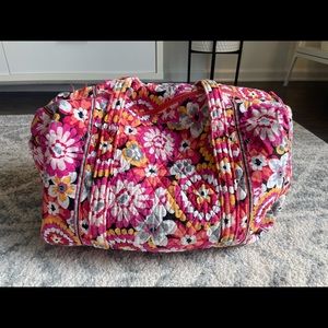 Vera Bradley Duffle Bag - pink orange floral dots